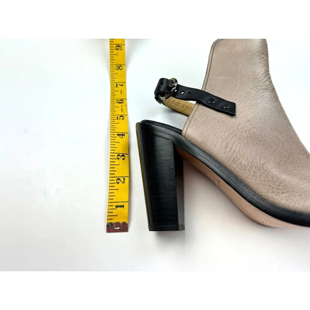 Rag &‎ Bone Wyatt Sandals Women 37 US 7 NWOT Open Toe Brown Leather Block Heels